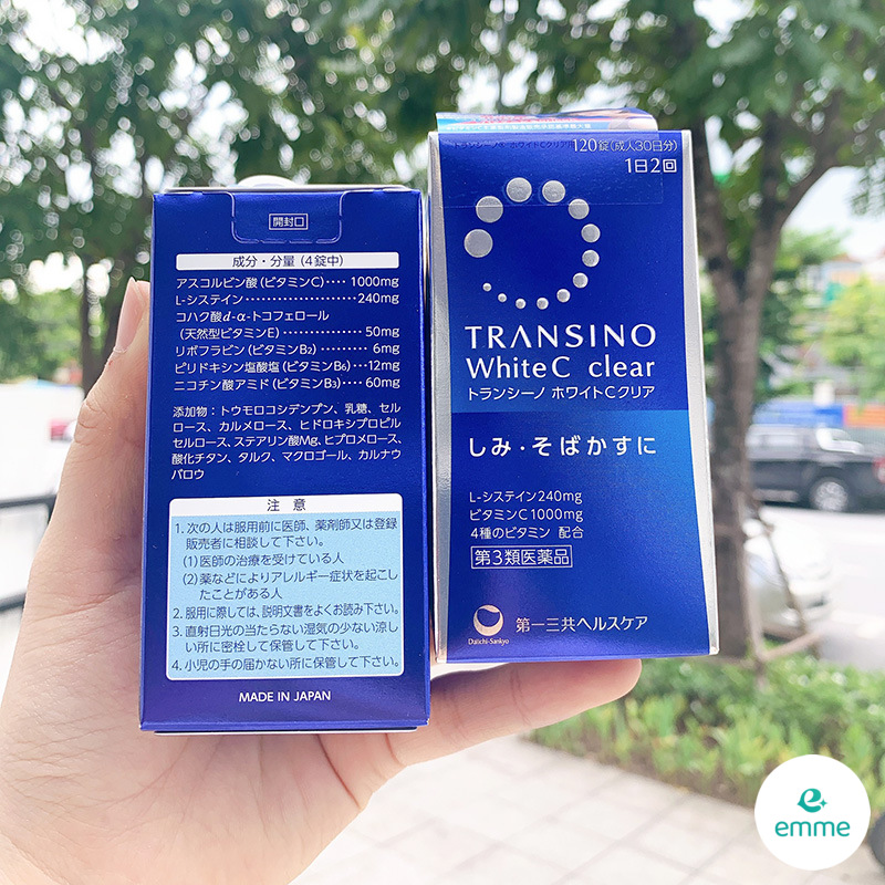 Viên uống trắng da, trị nám Transino White C Clear 120 viên Nhật Bản | Thế Giới Skin Care
