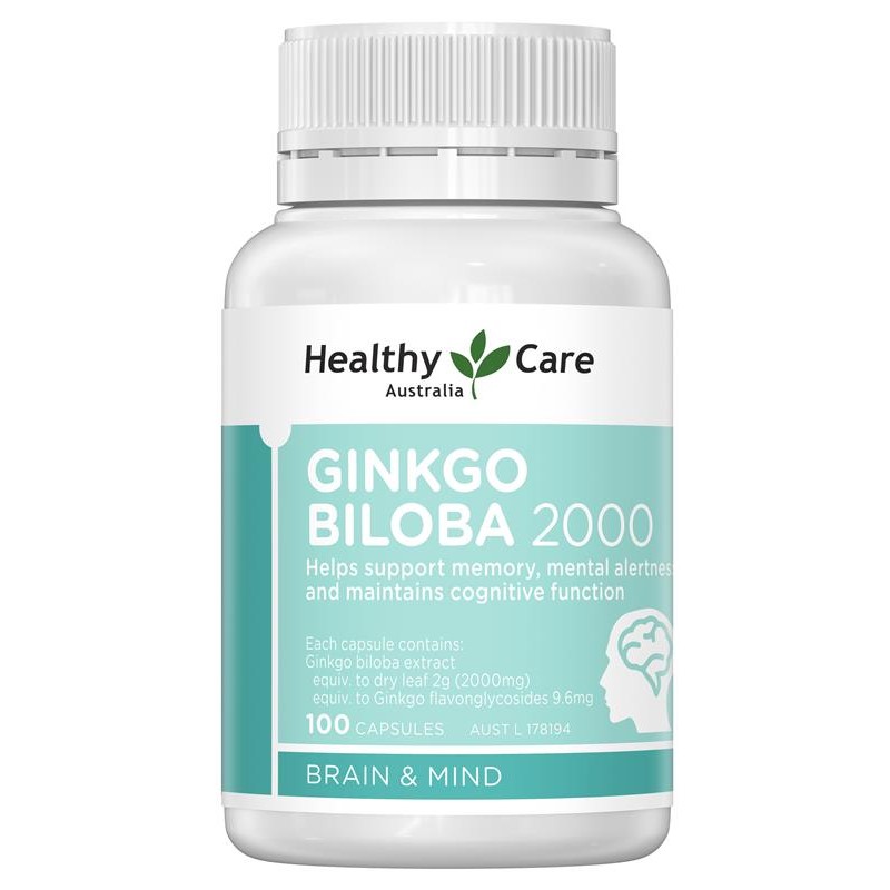 [CAM KẾT CHÍNH HÃNG] Viên uống bổ não Healthy Care Ginkgo Biloba 100 viên Úc | Thế Giới Skin Care