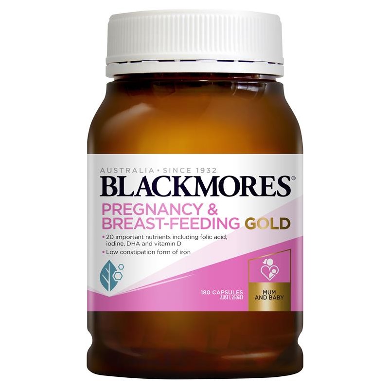 Vitamin tổng hợp cho bà bầu Blackmores Pregnancy and Breastfeeding Gold 180 viên - Chính hãng Úc, mẫu mới