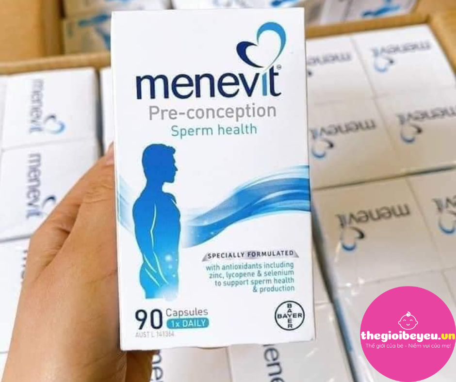 Menevit Úc 90 viên tăng chất lượng tinh trùng, hỗ trợ sinh sản nam giới