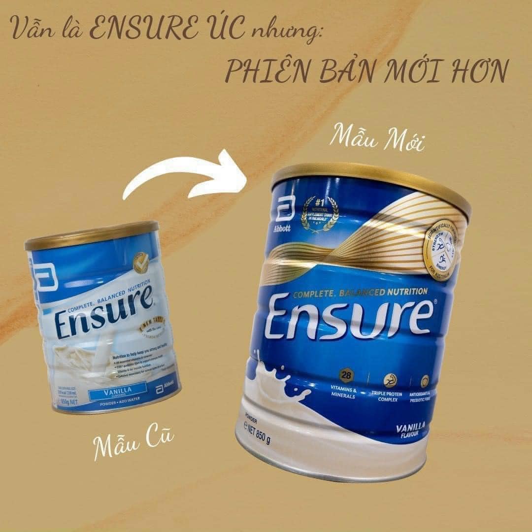 Sữa Ensure Úc 850g vị Vani Chính hãng
